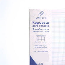 100 Hojas Repuesto Carpeta Office Lab Carta Cuadro Chico - Office Lab - vista lateral