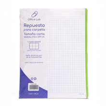 100 Hojas Repuesto Carpeta Office Lab Carta Cuadro Grande Dietrix