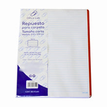 100 Hojas Repuesto Carpeta Office Lab Carta Rayada Escolar - Office Lab - vista lateral