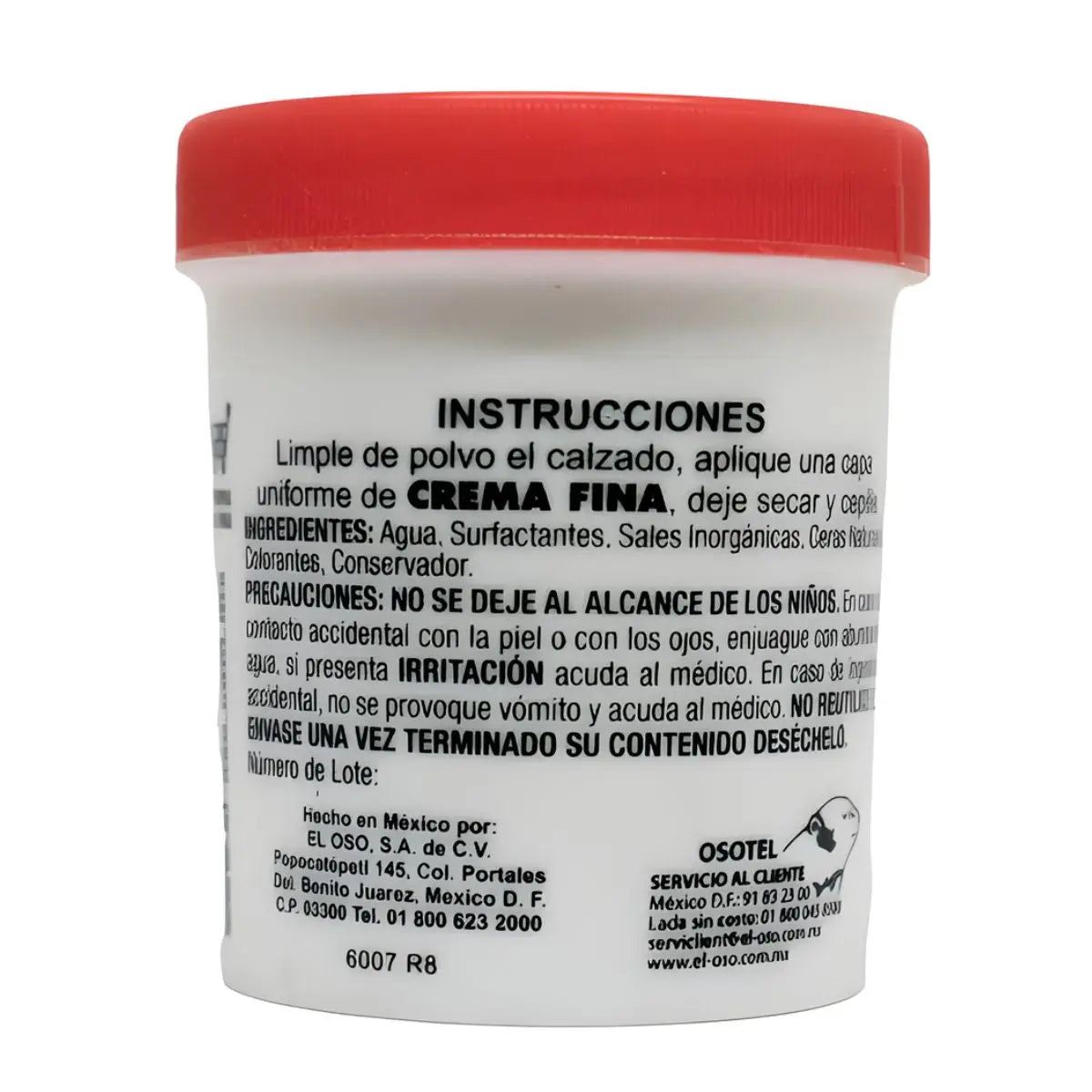 Crema Fina Zapatos El Oso Artículos Piel 170g Color Blanco - El oso - detalle