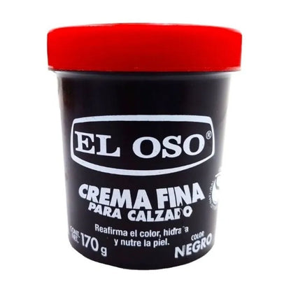 Crema Calzado El Oso Fina Color Negro 170g Limpieza Zapatos