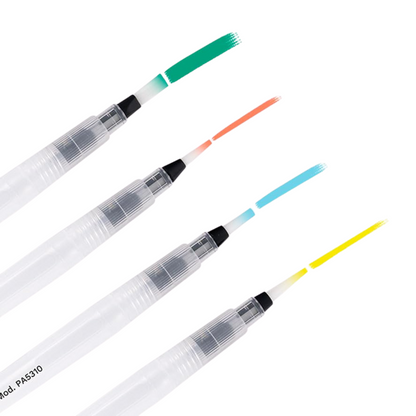 4 Pinceles Deposito Agua Barrilito Pa5310 Plastico Acuarela