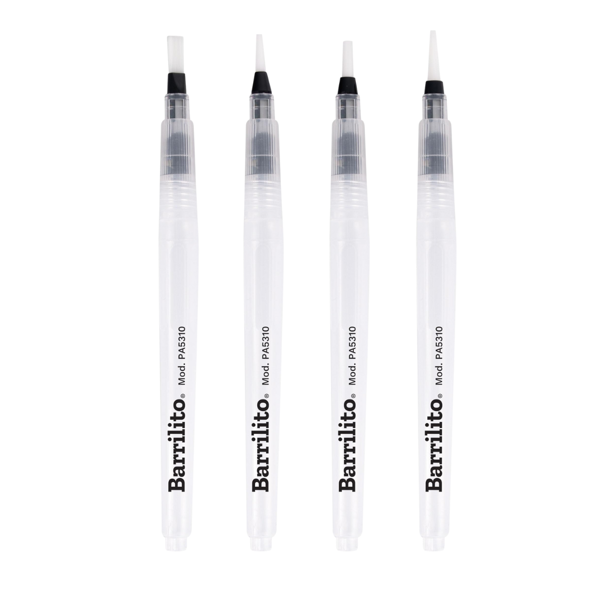 4 Pinceles Deposito Agua Barrilito Pa5310 Plastico Acuarela