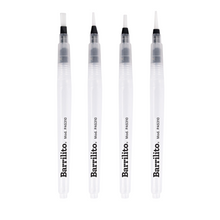 4 Pinceles Deposito Agua Barrilito Pa5310 Plastico Acuarela