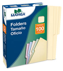 Folder Tamaño Oficio Mapasa Color Crema 100pzas Pc0002