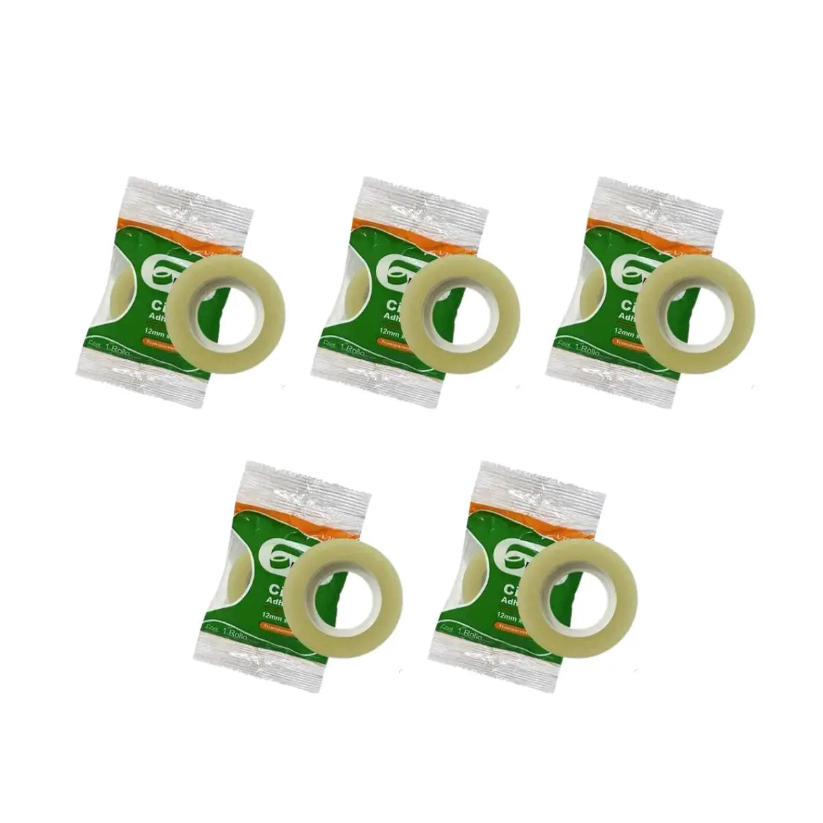 Pack 5 Cinta Corte Facil Devek 12mmx65m Transparente Escolar Devek