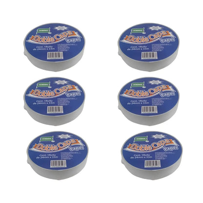 Pack 6 Cinta Adhesiva Doble Capa Papel de 24x33 Devek - Devek - detalle