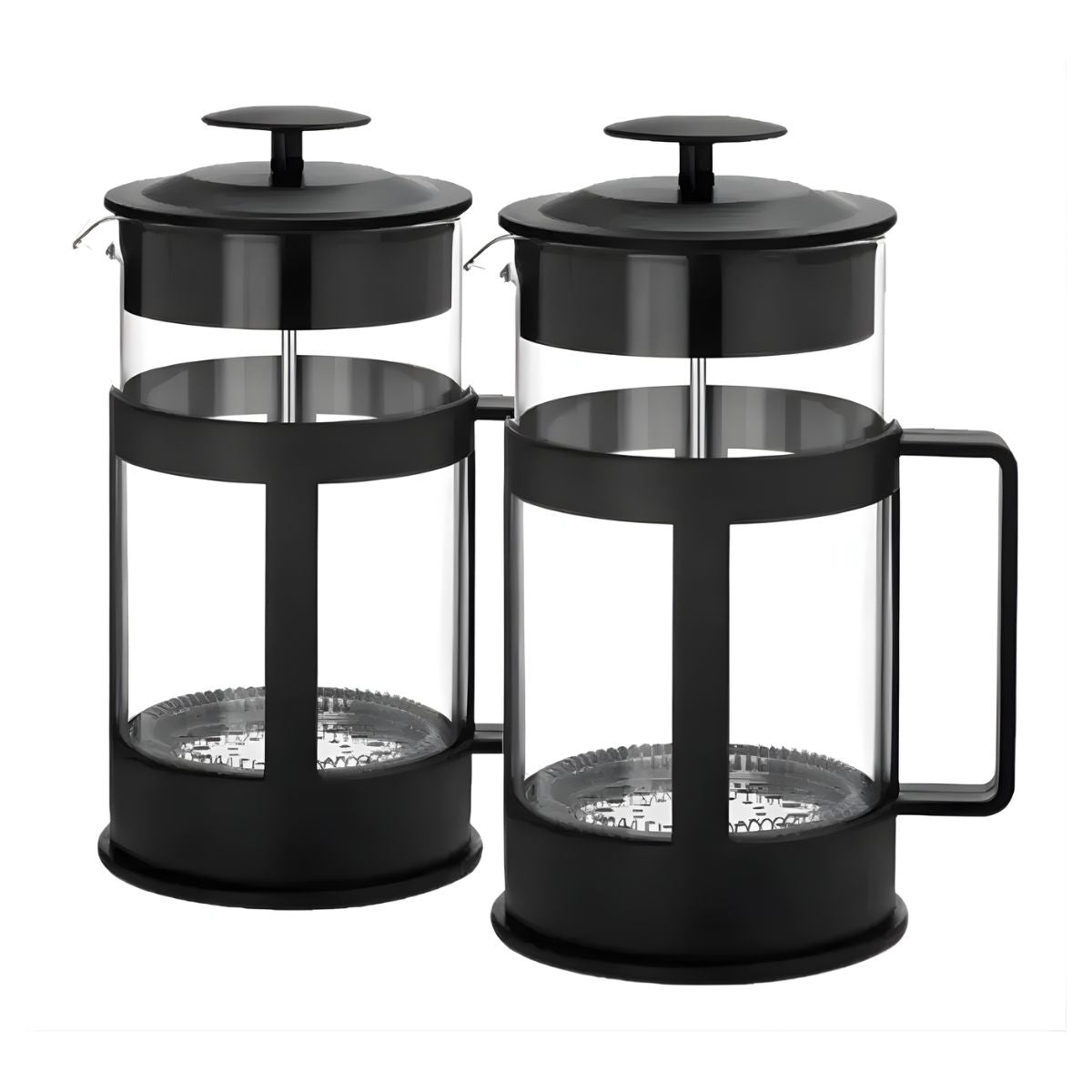 2pzas Cafetera Prensa Francesa 350ml Vaso Vidrio Color Negro Transparente