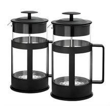 2pzas Cafetera Prensa Francesa 350ml Vaso Vidrio Color Negro Transparente