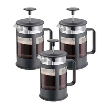 3pz Cafetera Prensa Francesa 800ml Vaso Vidrio Embolo Color Negro