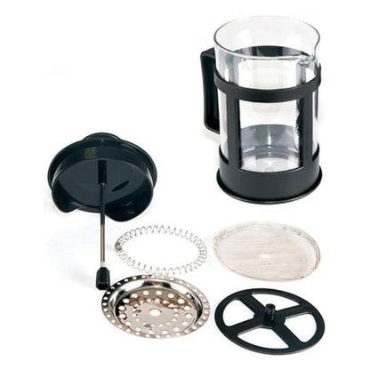 3pz Cafetera Prensa Francesa 800ml Vaso Vidrio Embolo Color Negro