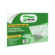 10pzs Planillas Forro Autoadherible Devek 50 Cm X 36 Cm Transparente Devek
