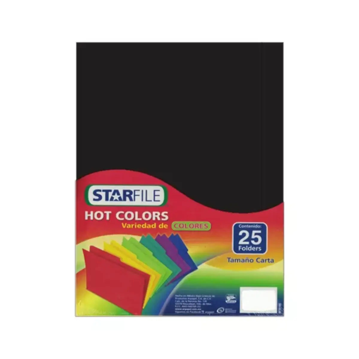 Folder Oficina Starfile Hotcolors T/Carta Color Negro 25 Folders - Star File