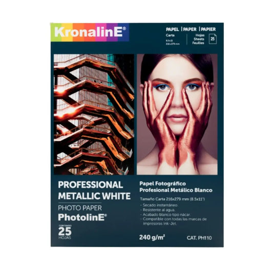 25 Hojas Papel Fotográfico Metallic White Kronaline Ph110 - Kronaline - uso