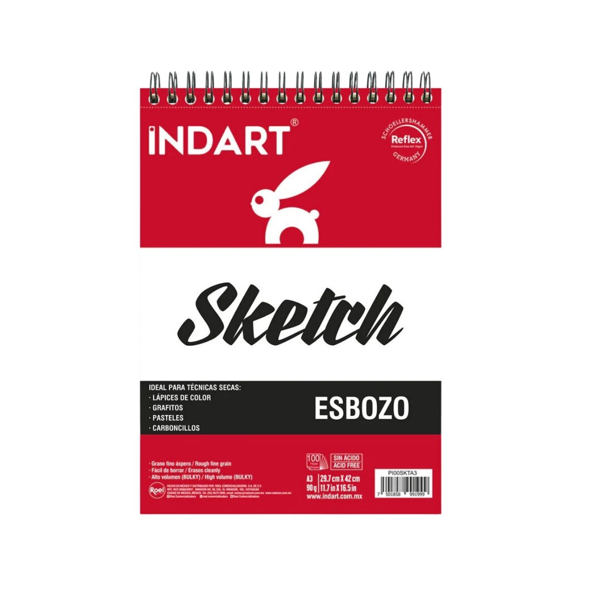 Album Sketch Indart A3 90 Gramos Con 100 Hojas Esbozo