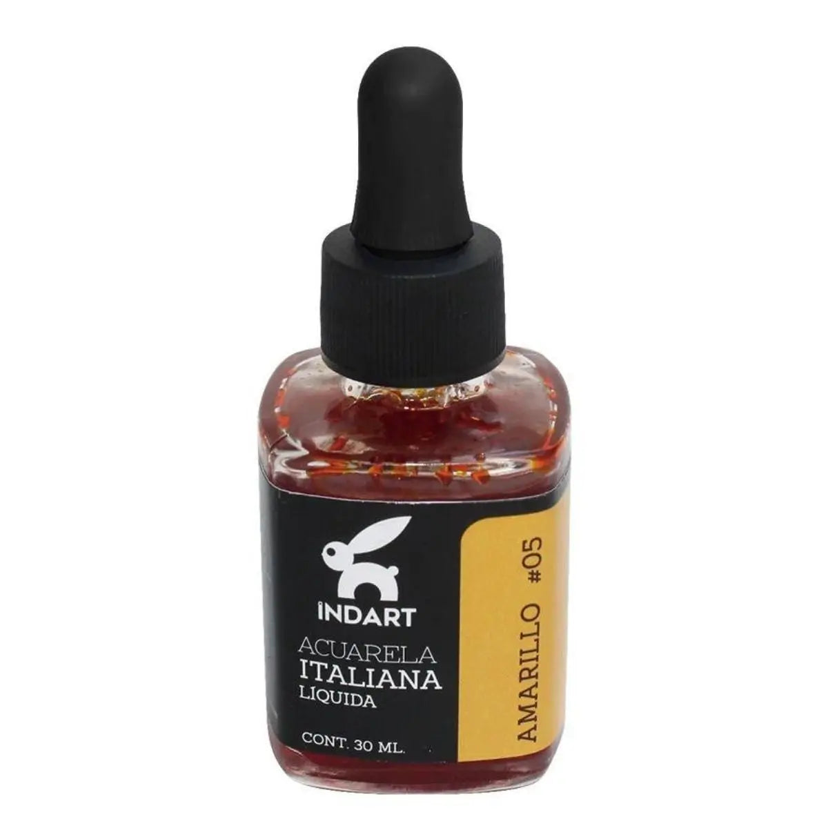 Acuarela Liquida Italiana Indart Frasco Vidrio 30ml Colores Amarillo - Roel