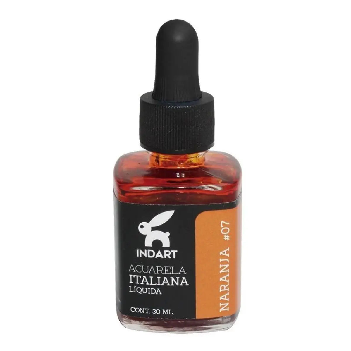 Acuarela Liquida Italiana Indart Frasco Vidrio 30ml Colores Naranja - Roel