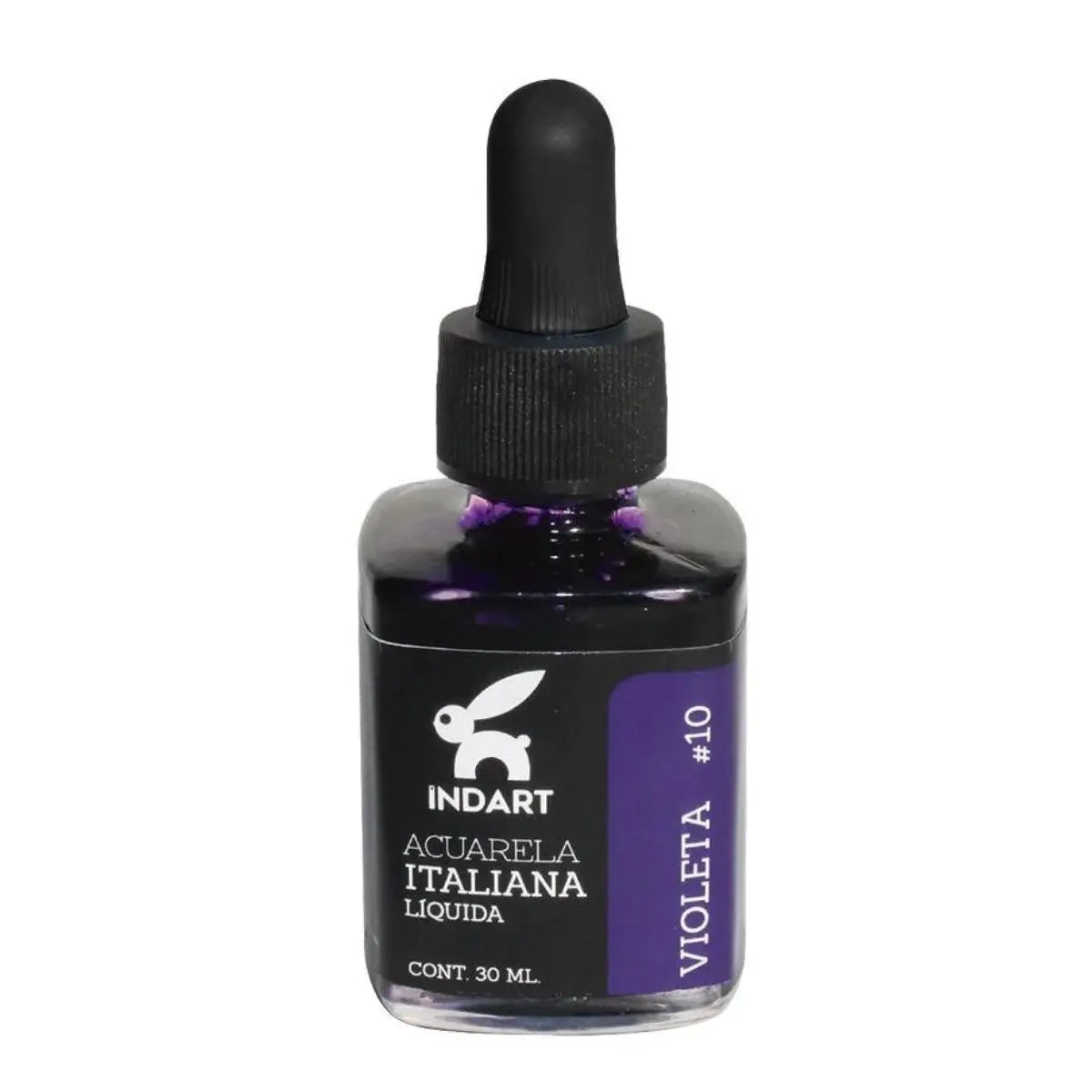 Acuarela Liquida Italiana Indart Frasco Vidrio 30ml Colores Violeta - Roel