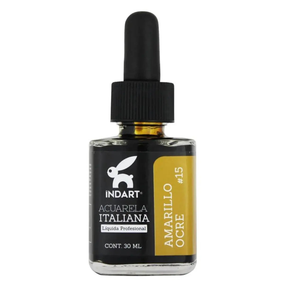 Acuarela Liquida Italiana Indart Frasco Vidrio 30ml Colores Amarillo Ocre - Roel