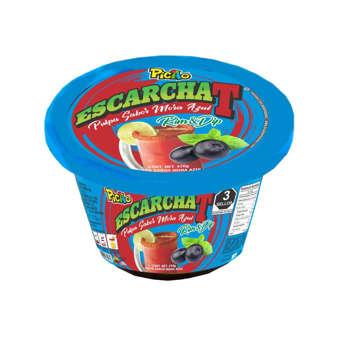 Escharchado Bebidas Sabor Mora Azul Picao 470gr Picante