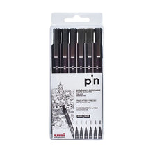 6 Estilografo Ultrafino Pin Uni Ball Color Negro Dibujo