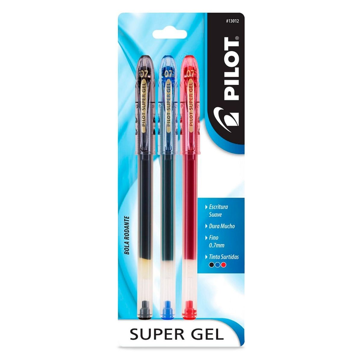 Pack 3 Boligrafo Pilot Super Gel Punto Fino Color Surtido