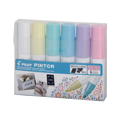 6 Marcadores Creativos Pilot Pintor Punto Grueso Pastel