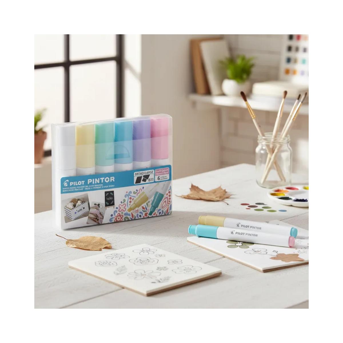 6 Marcadores Creativos Pilot Pintor Punto Grueso Pastel