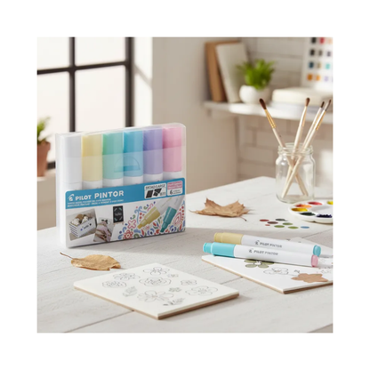 6 Marcadores Creativos Pilot Pintor Punto Grueso Pastel