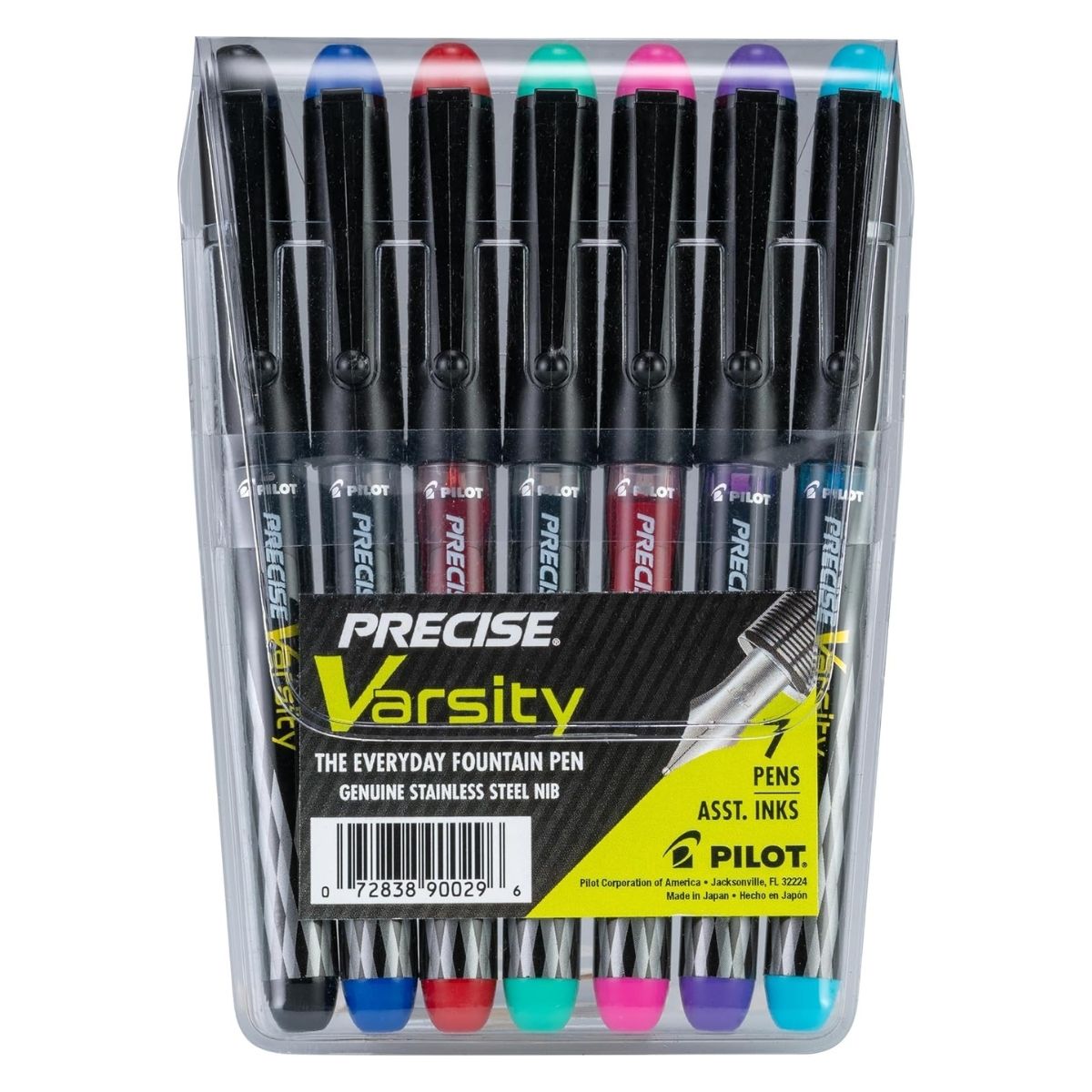 7 Plumas Fuente Varsity Pilot Punto Medio Colores Surtidos