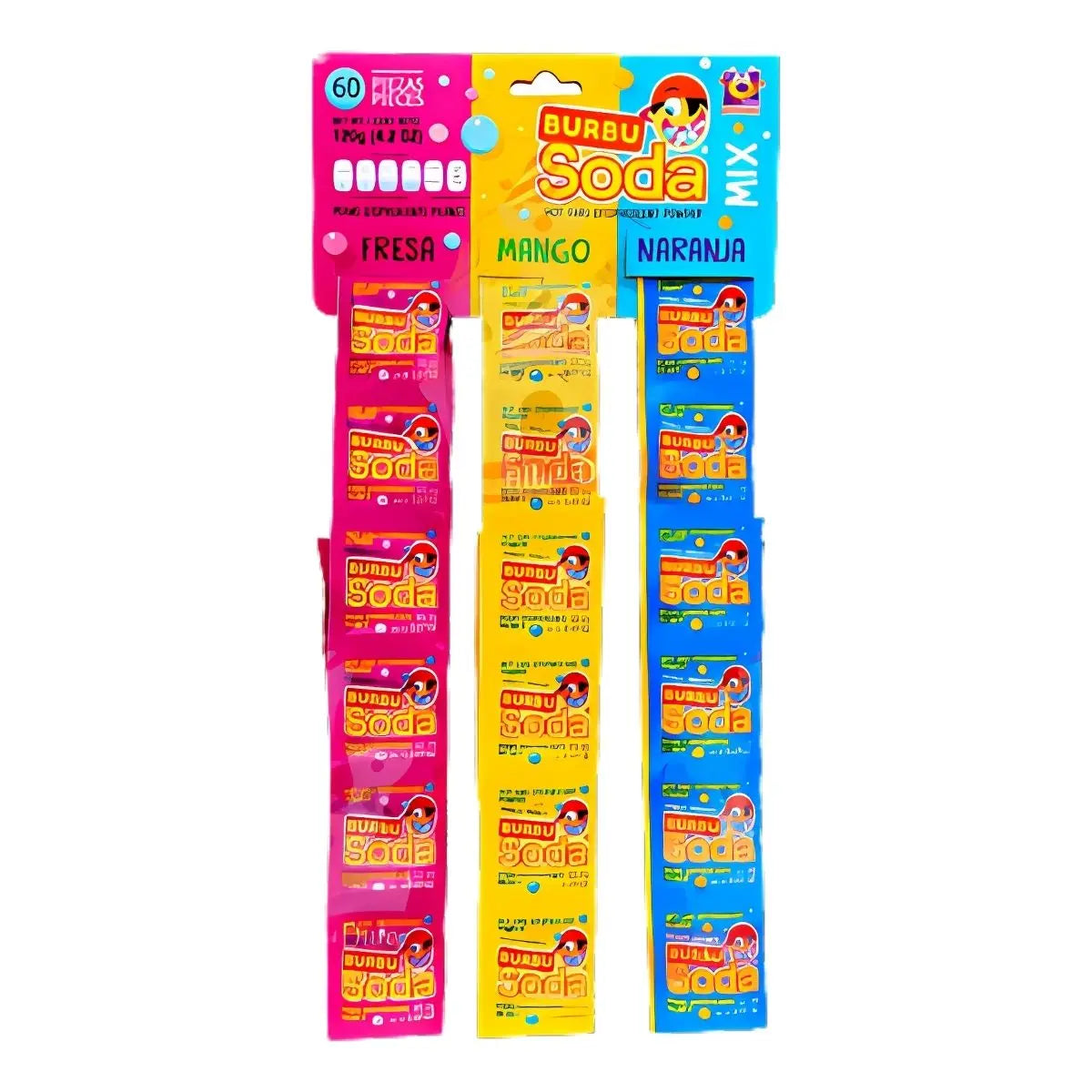 60pz Burbu Soda Mix Surtido Dulce Polvo Dulce Efervescente - Pilot