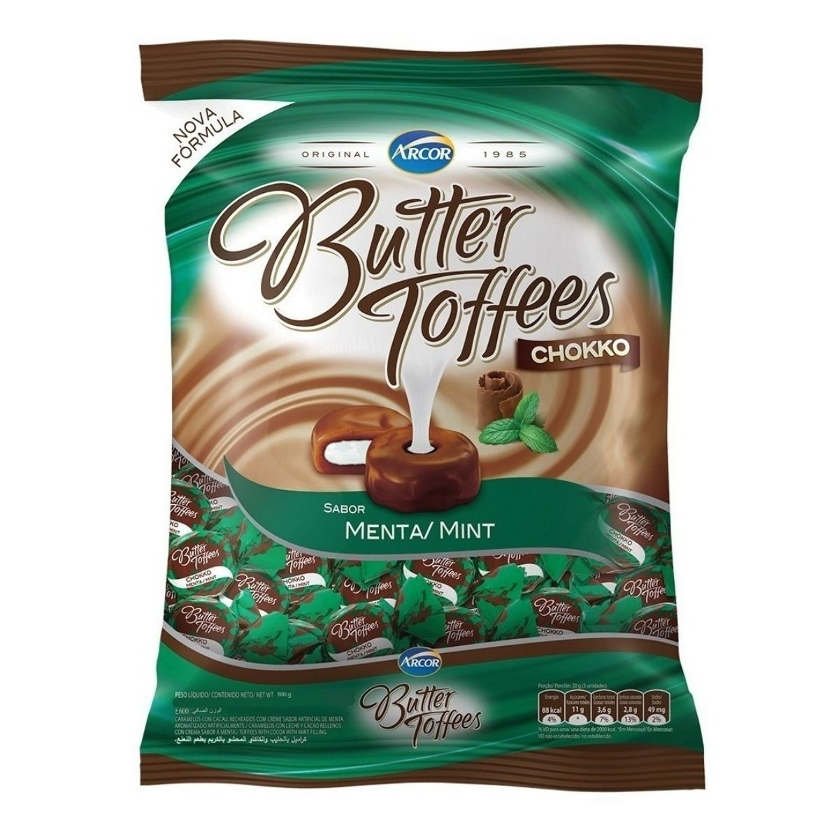 50 Caramelos Butter Toffees Chocomenta Arcor Bolsa 300 Gr