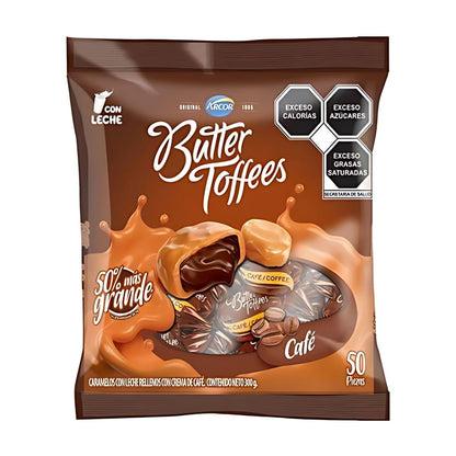 50 Caramelos Butter Toffees Arcor Con Cafe 300gr Bolsa
