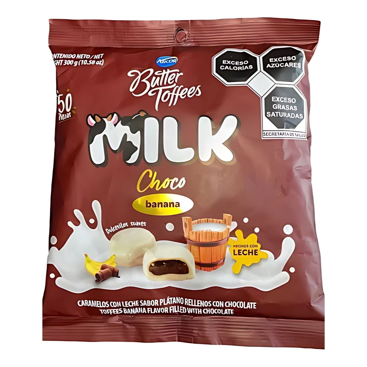 50pz Caramelos Con Leche Butter Toffees Choco Banana 300gr