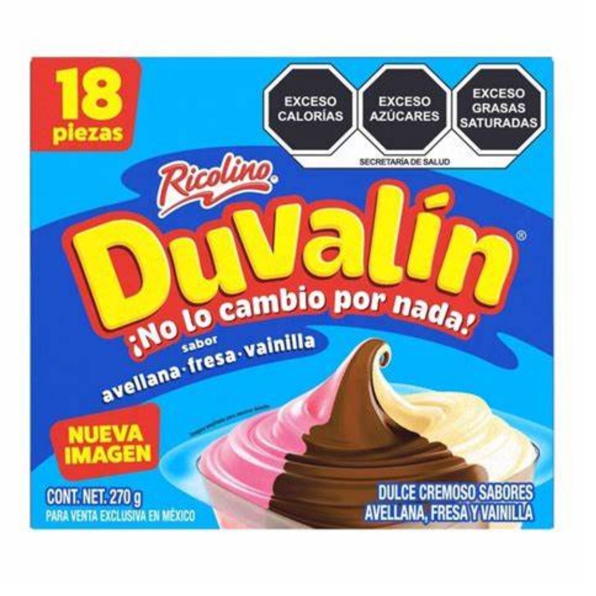 18 Duvalin Trisabor Ricolino Avellana Vainilla Fresa