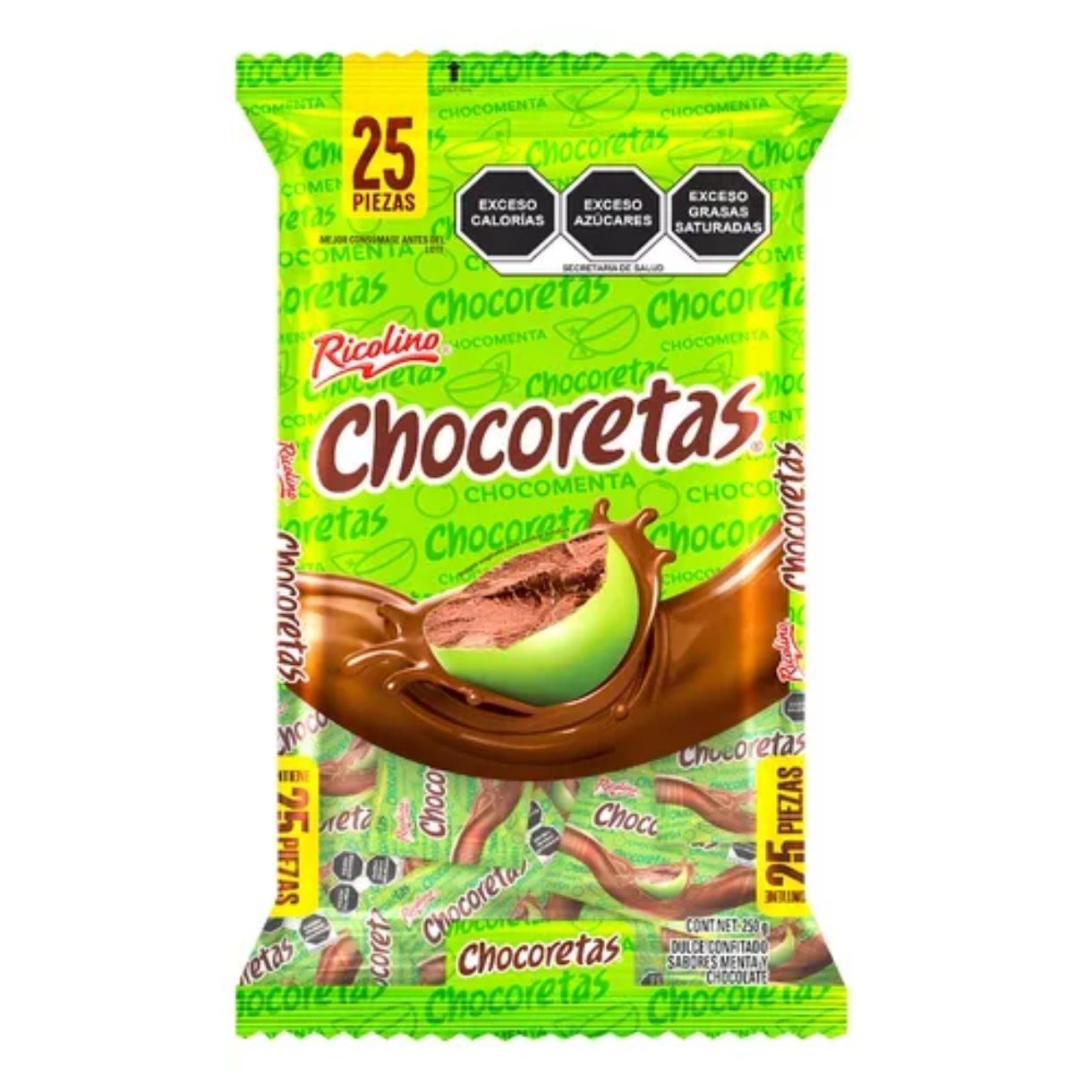 25 Chocoretas Ricolino Chocolate Con Menta Bolsa 250g