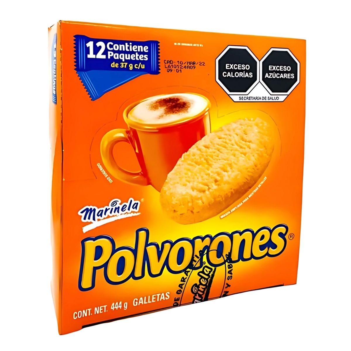 Pack 12 Galletas Polvorones Marinela Sabor Naranja 444gr