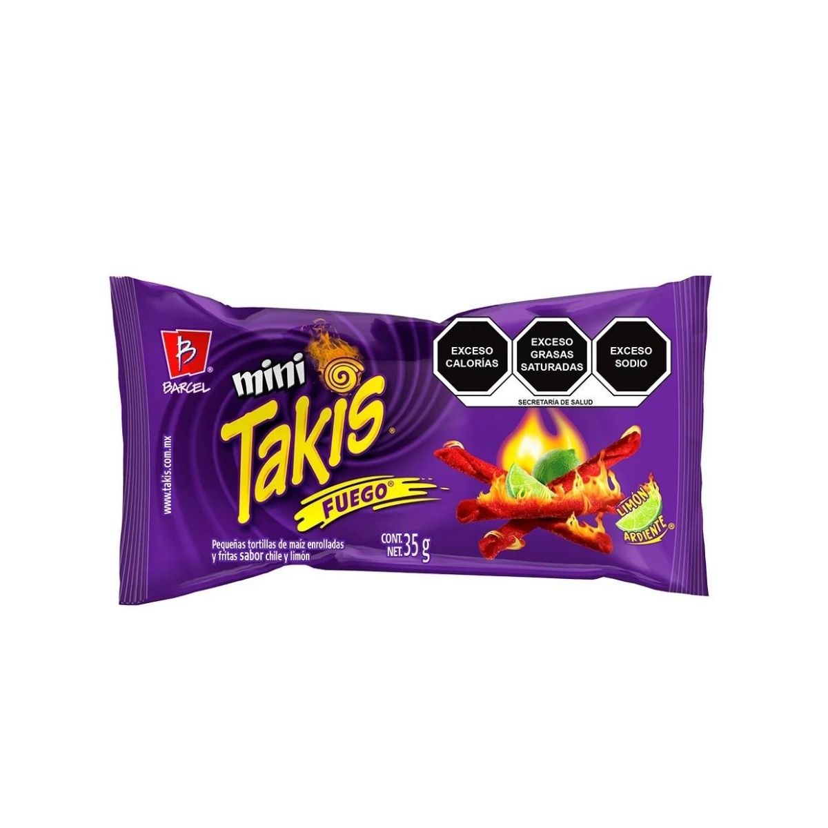 Bolsa 25 Mini Takis Fuego Barcel Botana Maiz Chile Y Limon