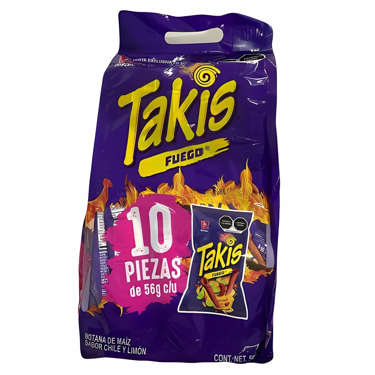 10pz Takis Fuego Barcel Botana De Maiz Chile Y Limon