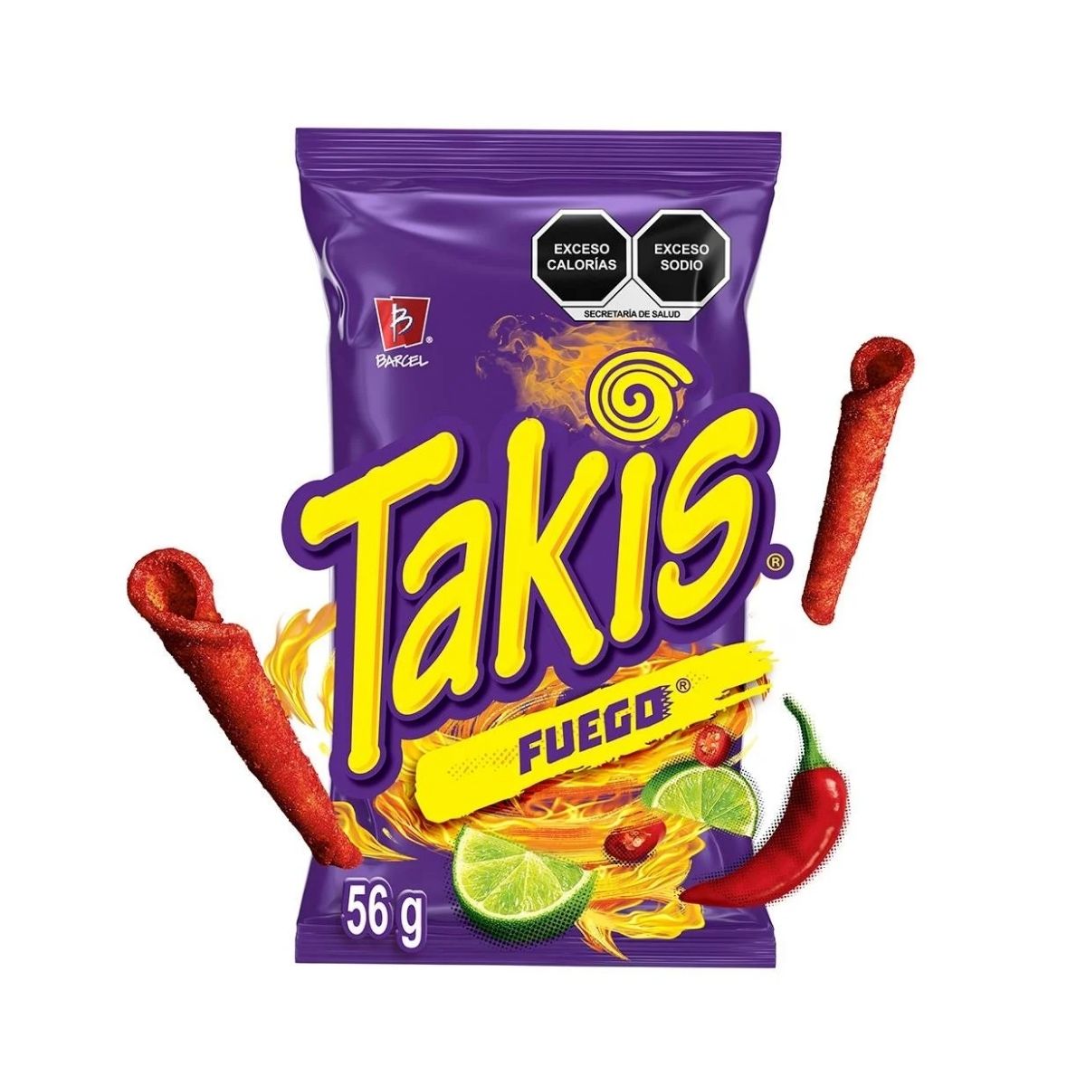 10pz Takis Fuego Barcel Botana De Maiz Chile Y Limon