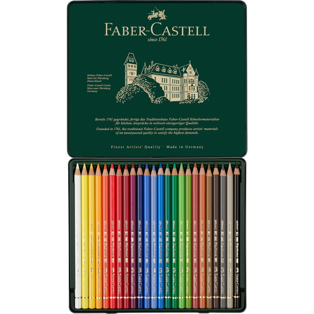 Lápices de Colores Faber Castell Polychromos Profesionales Premium 24 Pz - MarchanteMX