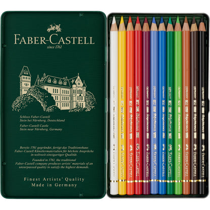 Lápices de Colores Faber Castell Polychromos Profesionales Premium 12 Pz - MarchanteMX