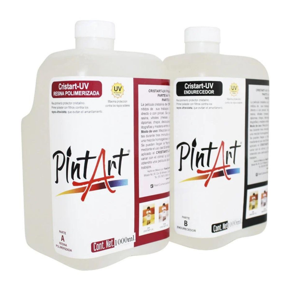 Resina Cristart Ultravioleta (a+b) Pintart 1000ml Epoxica