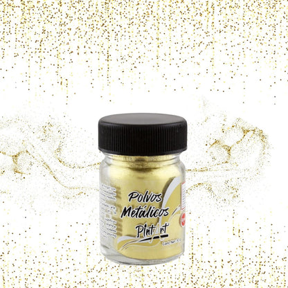 Polvos Metalicos Oro Rico Pintart 30cm Pigmento Vidrio