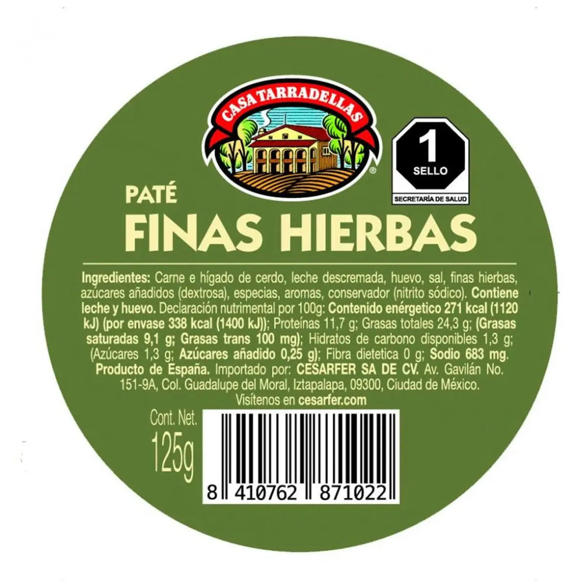 Paté de Finas Hierbas 125g - Cesarfer