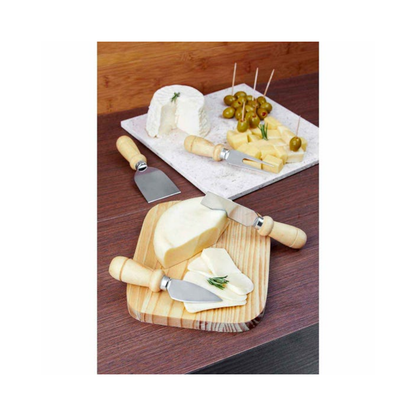 Set Tabla Cuchillo Tenedor Asturias Promoopcion Queso Madera