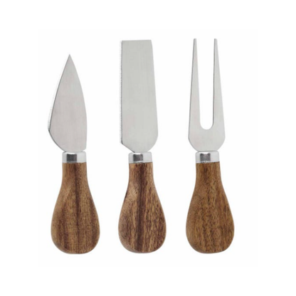 Set Tabla Cuchillo Tenedor Lesoto Promoopcion Queso Madera
