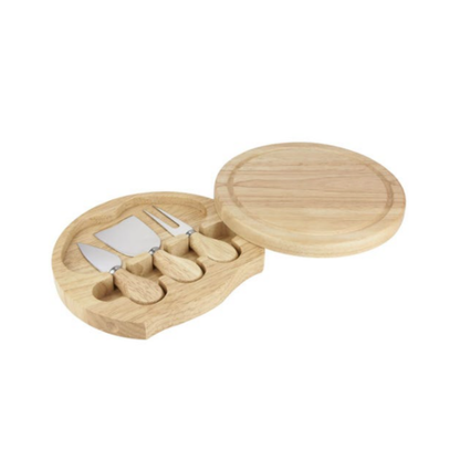 Set Tabla Cuchillo Tenedor Promoopcion Quesos Madera Cocina