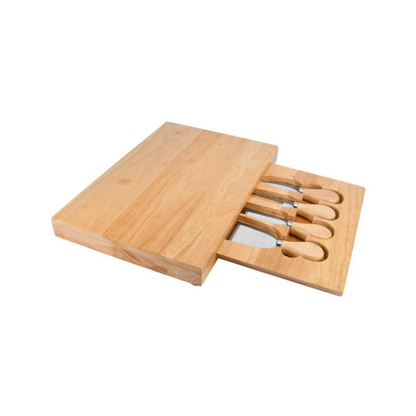 Set Tabla Cuchillo Tenedor Promoopcion Quesos Madera Cocina