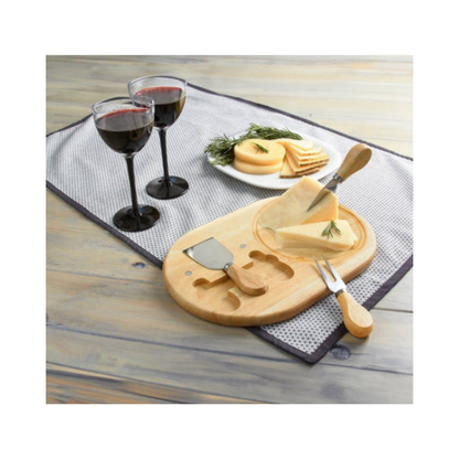 Set Tabla Cuchillo Tenedor Castadel Promoopcion Queso Madera
